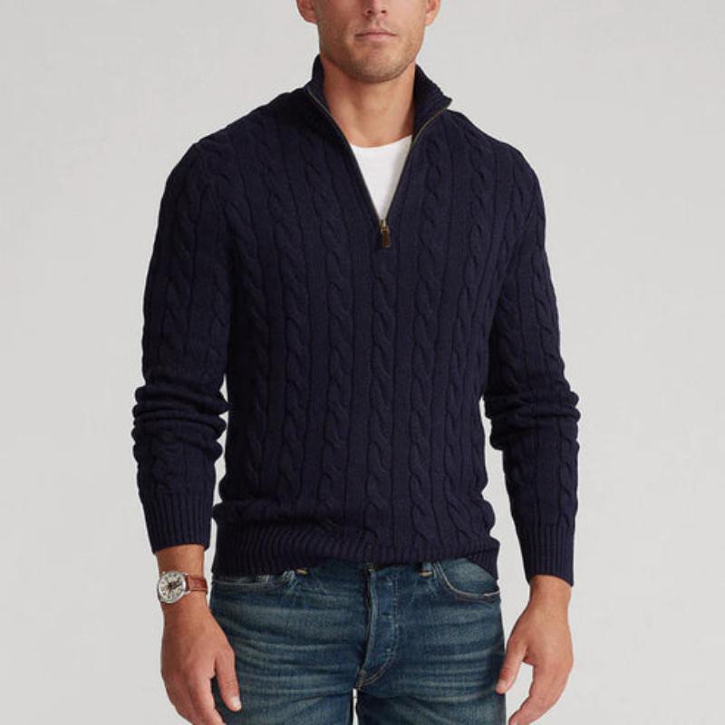 Archie | Men's Quarter-Zip Cable Knit Sweater