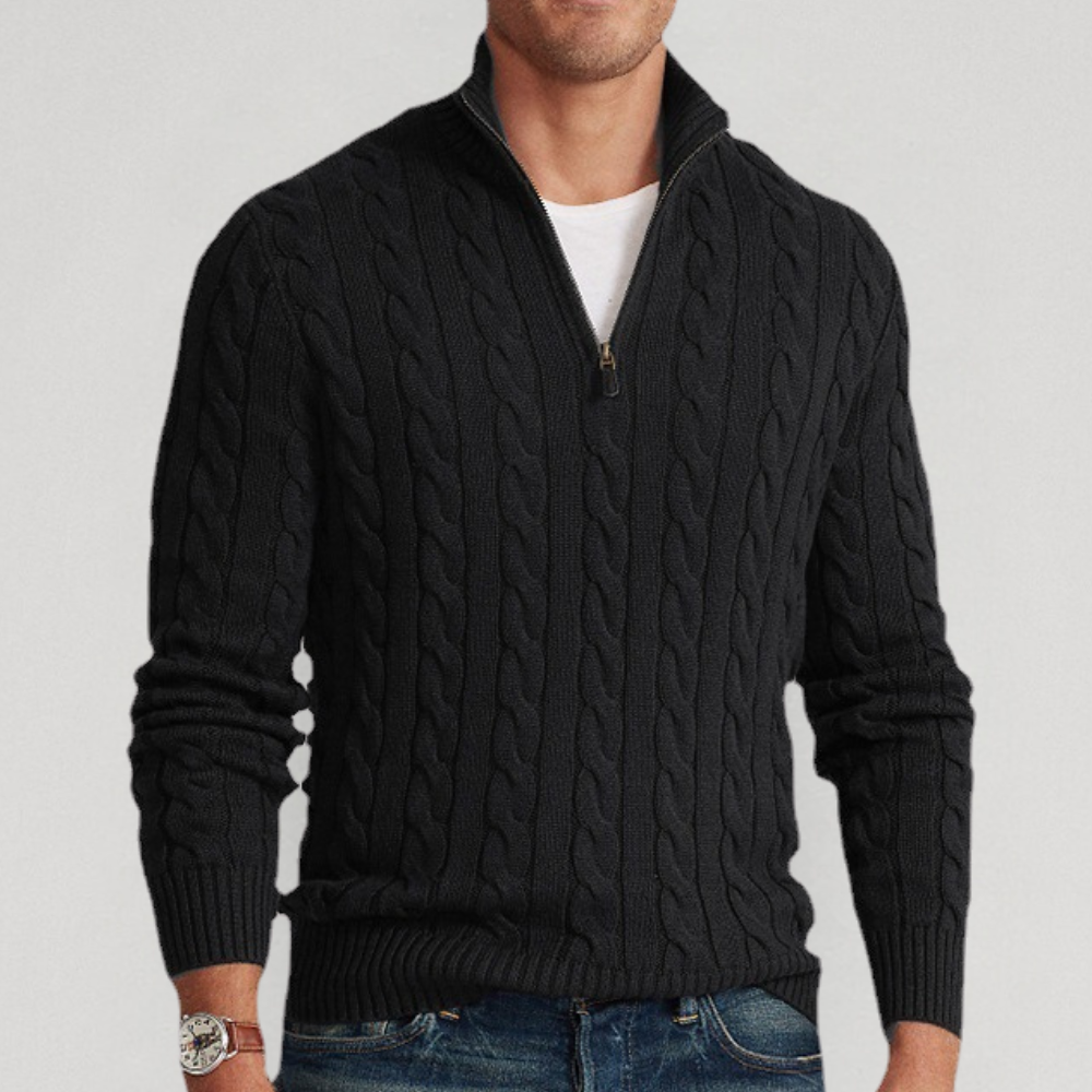 Brody | Men's Quarter-Zip Cable Knit Sweater